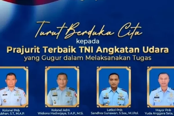 4 Prajurit Gugur Dalam Tugas Pada Jatuhnya Pesawat TNI AU